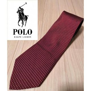 ポロラルフローレン(POLO RALPH LAUREN)の【美品】Ralph Lauren　ネクタイ　レッド系　赤　ワインレッド　ドット柄(ネクタイ)