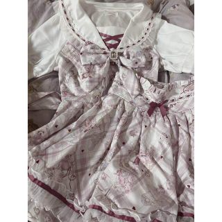 Sewing Bear柄セットアップ ホワイト freeサイズ