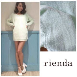 リエンダ(rienda)のrienda Vネック ニット ワンピ (ミニワンピース)