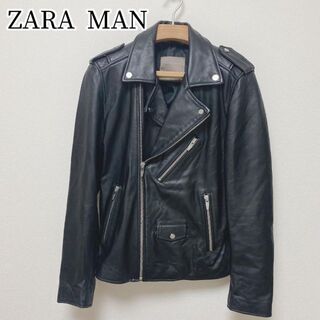 ザラ(ZARA)のZARA MAN ザラ ダブルライダースジャケット ラムレザー　サイズ40(ライダースジャケット)
