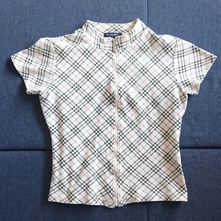 バーバリー(BURBERRY)の【送料無料】BURBERRY/バーバリー チェック ジップ 半袖シャツ ピンク(Tシャツ(半袖/袖なし))