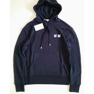 メゾンキツネ(MAISON KITSUNE')の新品★メゾンキツネ ダブルフォックス スウェットパーカー ブラック M(パーカー)