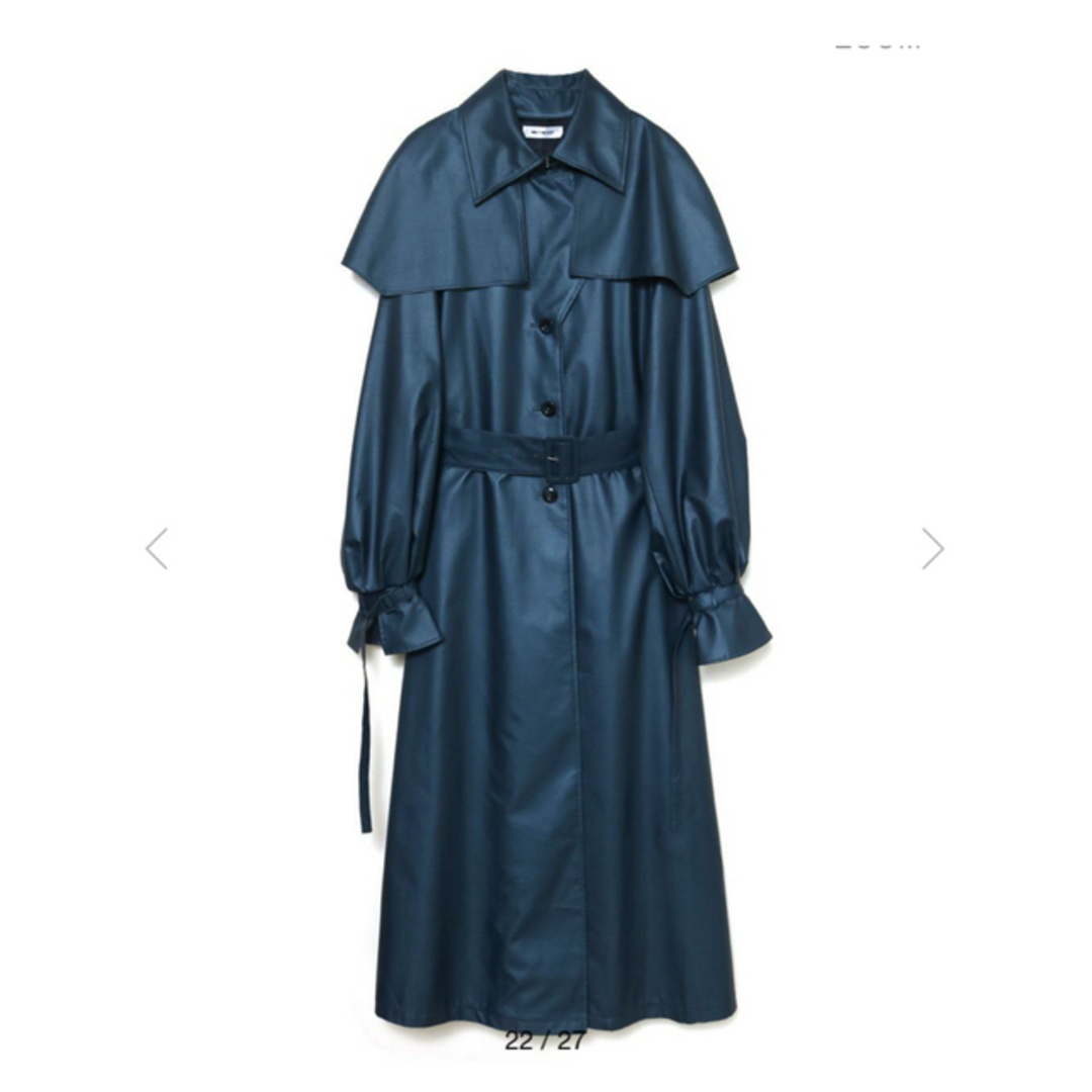 meltthelady wing collar trench coat blue