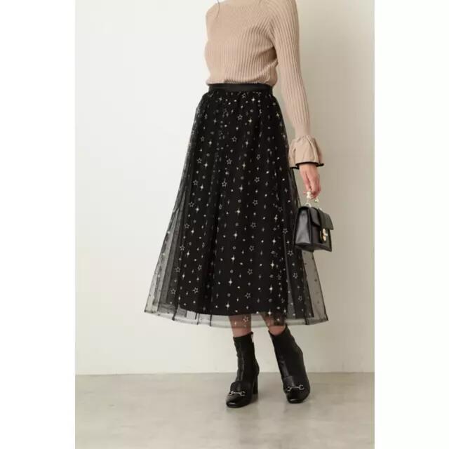 JILLSTUART(ジルスチュアート)の【新品・タグ付き】ジルスチュアート　スターチュールレーススカート  レディースのスカート(ロングスカート)の商品写真