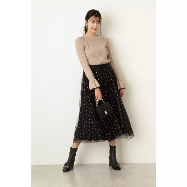 JILLSTUART(ジルスチュアート)の【新品・タグ付き】ジルスチュアート　スターチュールレーススカート  レディースのスカート(ロングスカート)の商品写真