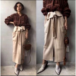 Ameri VINTAGE - Ameri VINTAGE LAPEL KNIT SKIRT