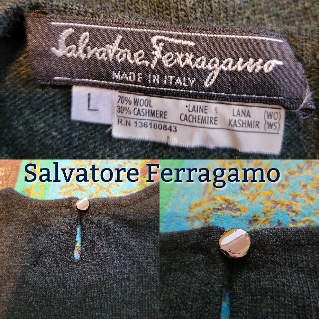 Salvatore Ferragamo(サルヴァトーレフェラガモ)のレア　サルバトーレ　フェラガモ　トップス　半袖　カシミア レディースのトップス(ニット/セーター)の商品写真