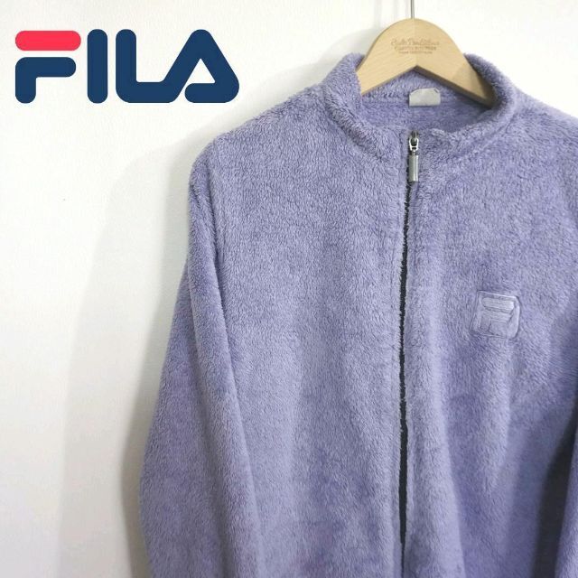 FILA(フィラ)のFILA フィラ 古着 フリース パープル 紫 リブ レディース くすみカラー レディースのジャケット/アウター(ブルゾン)の商品写真