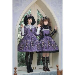 アンジェリックプリティー(Angelic Pretty)のEternal Night ゴシックジャンパースカート・カチューシャ　セット(ひざ丈ワンピース)