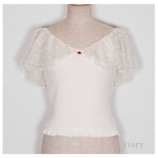 クレイミー(Crayme,)のCrayme, Flower Collar V Tops(シャツ/ブラウス(半袖/袖なし))