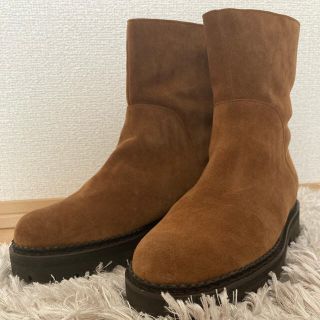 美品 Max Mara スエード ベルト プレーントゥ ジョッキーブーツ