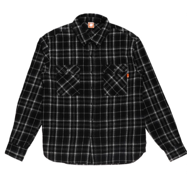 UNDEFEATED(アンディフィーテッド)のアンディフィーテッド　チェックシャツ　ブラック　Lサイズ メンズのトップス(シャツ)の商品写真
