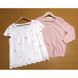 レッセパッセ(LAISSE PASSE)の美品レッセパッセ♡クラシカル刺繍レースブラウスツイン(アンサンブル)