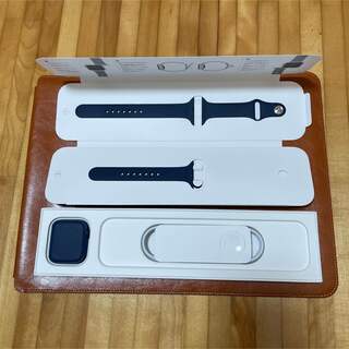 アップルウォッチ(Apple Watch)の【美品】AppleWatch 6 44mm ブルーアルミニウムGPS(腕時計(デジタル))