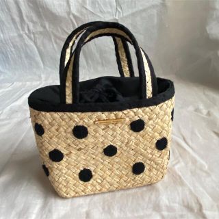 サマンサタバサ(Samantha Thavasa)の【あや様専用】★美品★サマンサタバサの水玉刺繍かごバッグ(かごバッグ/ストローバッグ)