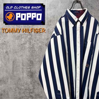 トミーヒルフィガー(TOMMY HILFIGER)の【ゆうご様専用】トミーヒルフィガー☆刺繍ロゴボールドストライプシャツ (シャツ)