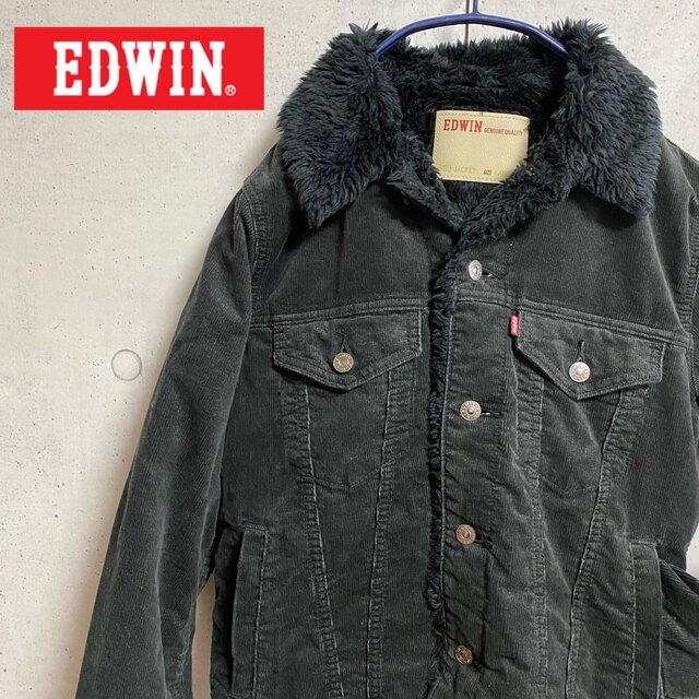 EDWIN(エドウィン)の【sousou様専用】503 ボタンジャケット　古着　メンズLサイズ　黒 メンズのジャケット/アウター(Gジャン/デニムジャケット)の商品写真