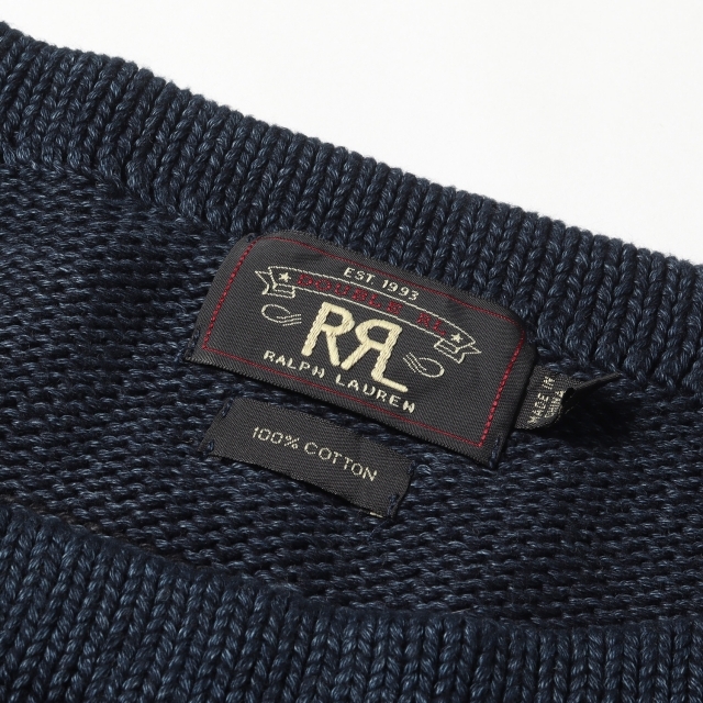 RRL ダブルアールエル ニット インディゴ ボーダー ボートネック