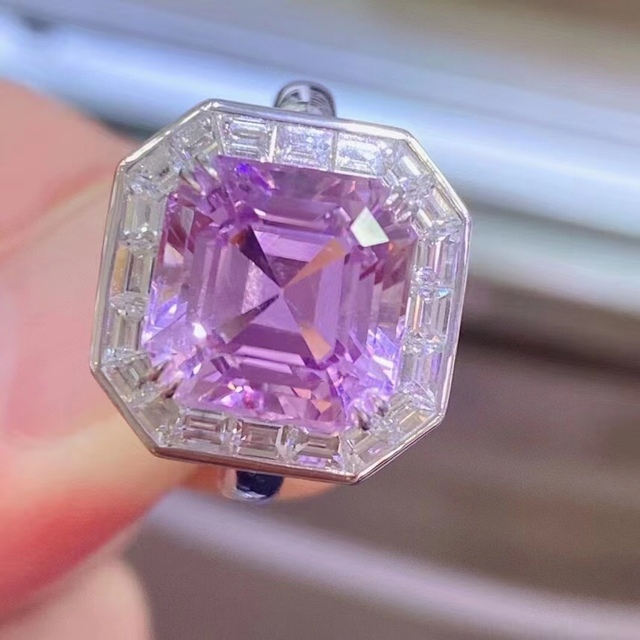 ⭐天然 クンツァイト ダイヤ リング k18 7.2ct - リング(指輪)