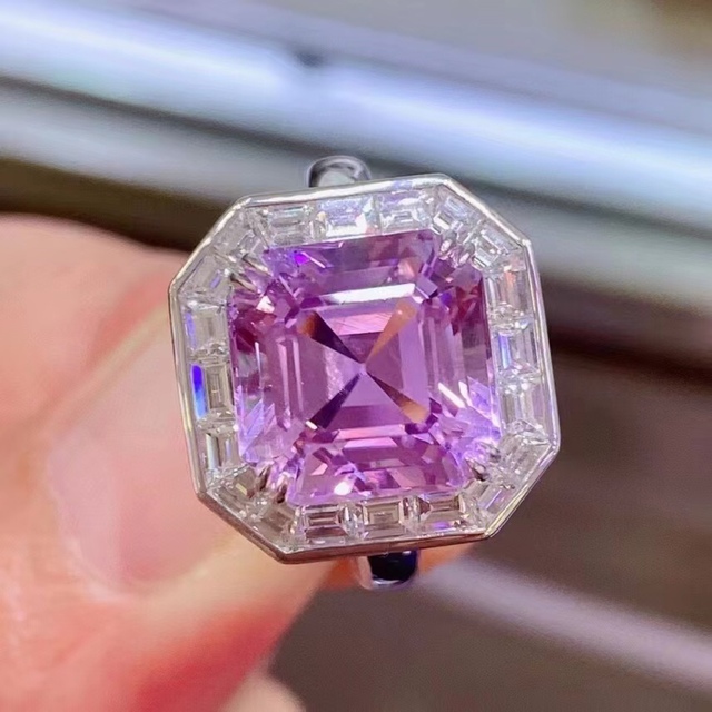 ⭐天然 クンツァイト  ダイヤ リング k18 7.2ct