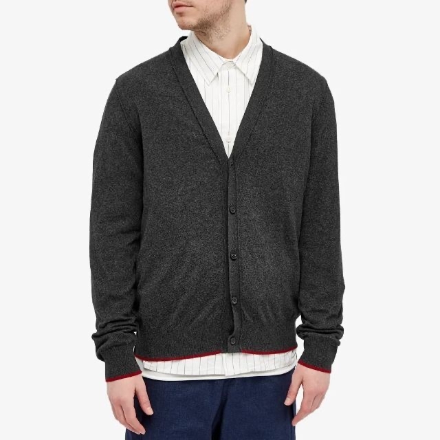 margiela マルジェラ grey エルボーパッチ カーディガン M | www