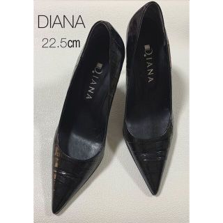 ダイアナ(DIANA)のDIANAダイアナパンプスブラッククロコ型(ハイヒール/パンプス)