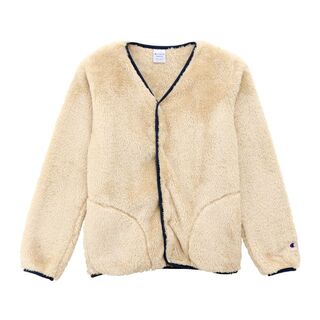 チャンピオン(Champion)のチャンピオン 女性 もこもこ ボアフリース スナップ ボタン ノーカラー 上着(ブルゾン)