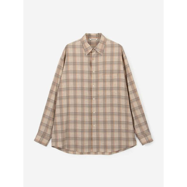 シャツAURALEE SUPER LIGHT WOOL CHECK SHIRTS 5