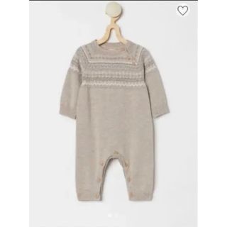 エイチアンドエム(H&M)のH&M オーガニックコットン　ニットロンパース　4〜6m(ロンパース)