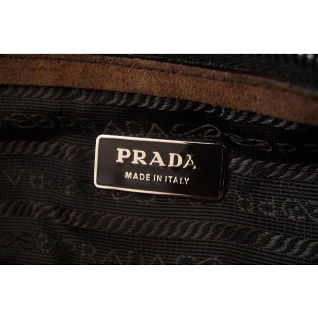 PRADA(プラダ)のPRADA プラダ スエード ハンドバッグ ショルダーバッグ ブラウン レディースのバッグ(ショルダーバッグ)の商品写真