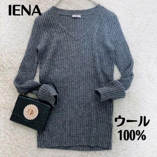 イエナ(IENA)のIENA ウール100% Vネックリブニット　着痩せ　イエナ効果(ニット/セーター)