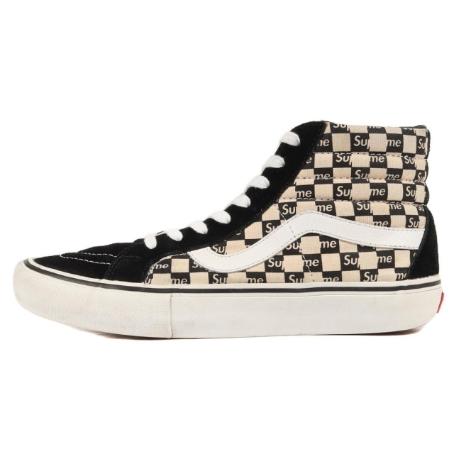 Supreme(シュプリーム)のSupreme シュプリーム VANS SK8-Hi Pro Checker Logo 16AW バンズ スケートハイ プロ ブラック サイズ：27.0cm US9 スニーカー コラボ 【メンズ】【中古】【R009】 メンズの靴/シューズ(スニーカー)の商品写真