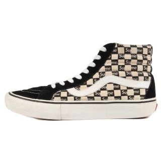 シュプリーム(Supreme)のSupreme シュプリーム VANS SK8-Hi Pro Checker Logo 16AW バンズ スケートハイ プロ ブラック サイズ：27.0cm US9 スニーカー コラボ 【メンズ】【中古】【R009】(スニーカー)