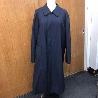 アクアスキュータム(AQUA SCUTUM)の【K3363】中古 ボタン破損あり Aquascutum ネイビー コート(ステンカラーコート)