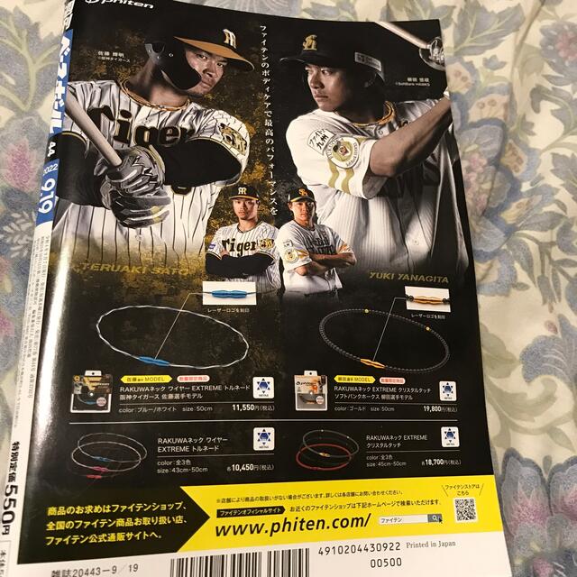 横浜DeNAベイスターズ(ヨコハマディーエヌエーベイスターズ)の週刊 ベースボール 2022年 9/19号 エンタメ/ホビーの雑誌(趣味/スポーツ)の商品写真