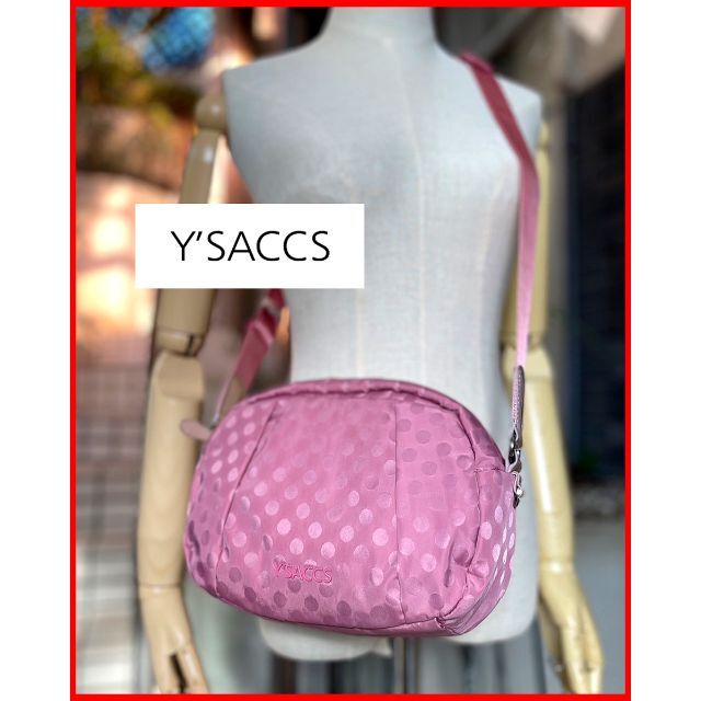 SACSNY Y'SACCS(サクスニーイザック)の美品!素敵♪美くすみﾋﾟﾝｸ!織水玉!【Y'SACCS】ﾐﾆｼｮﾙﾀﾞｰ 送料込 レディースのバッグ(ショルダーバッグ)の商品写真