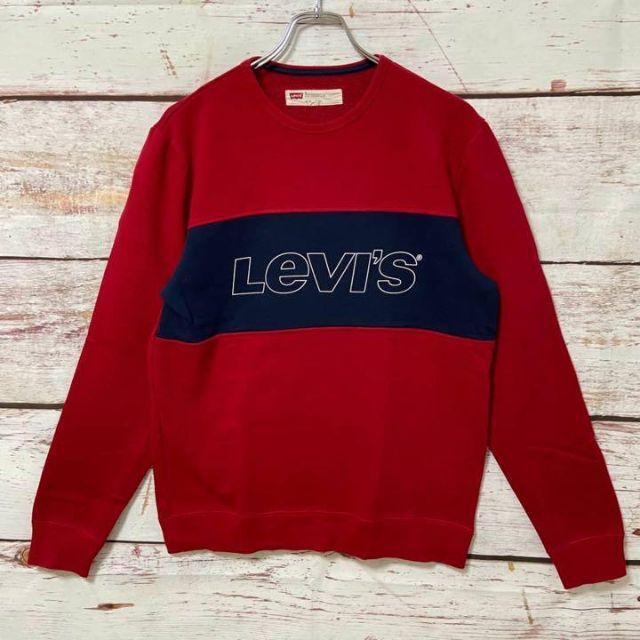 Levi's(リーバイス)のLevi′s リーバイス スウェット ビックロゴ プリント 赤×紺 L相当 メンズのトップス(スウェット)の商品写真