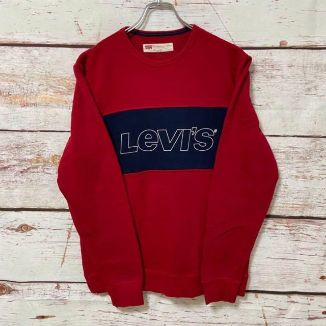 Levi's(リーバイス)のLevi′s リーバイス スウェット ビックロゴ プリント 赤×紺 L相当 メンズのトップス(スウェット)の商品写真