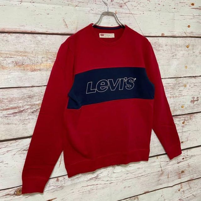 Levi's(リーバイス)のLevi′s リーバイス スウェット ビックロゴ プリント 赤×紺 L相当 メンズのトップス(スウェット)の商品写真