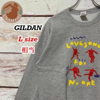 【レア】GILDAN スウェット グレー ビックプリント L相当(スウェット)