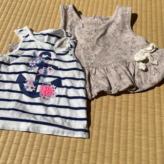 ギャップ(GAP)の女の子　ノースリーブ　2点セット(Tシャツ/カットソー)