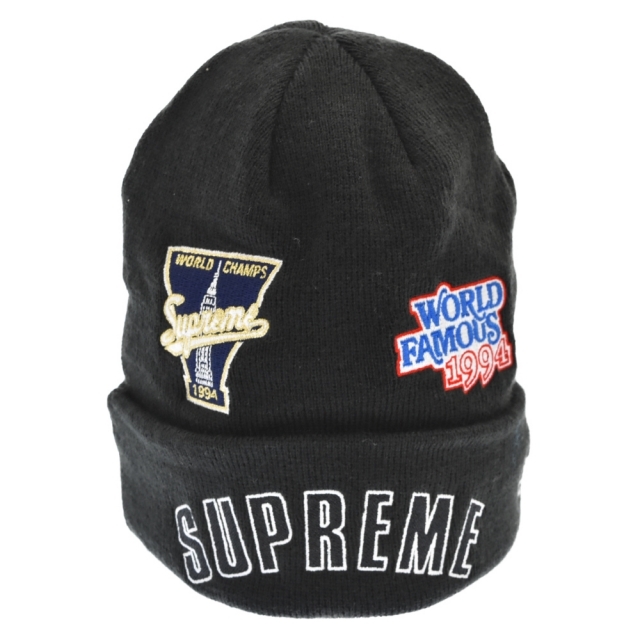 SUPREME シュプリーム 19AW ×New Era Championship Beanie チャンピオンシップ ビーニー ニット帽 ニューエラ ブラック