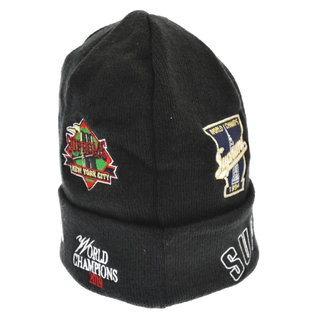 SUPREME シュプリーム 19AW ×New Era Championship Beanie チャンピオンシップ ビーニー ニット帽 ニューエラ ブラック