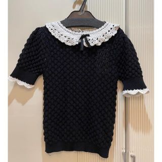 ザラ(ZARA)の新品タグ付 ZARA クロシェットレース 襟付きニット ザラ(ニット/セーター)