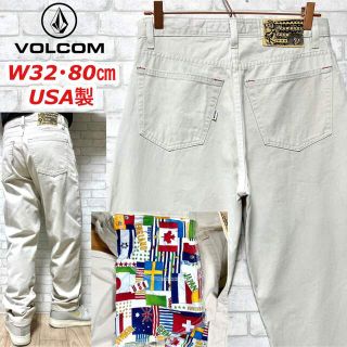 ボルコム(volcom)のVOCOM ボルコム USA製 チノパンツ 国旗 テーパード W80cm(チノパン)