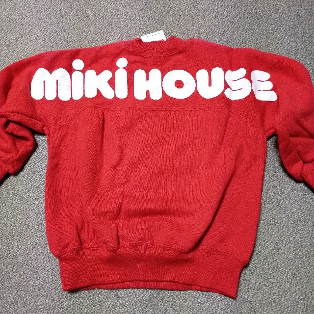 mikihouse - 【新品】ミキハウス トレーナー 赤 バック ロゴ ビッグ ...