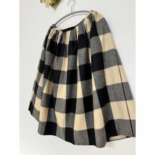 存在感 J&M DAVIDSON ブロックチェック柄 膝丈 スカート 日本製 8