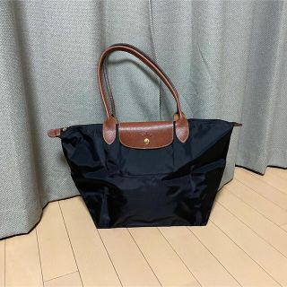 ロンシャン(LONGCHAMP)の美品＊LONGCHAMP ロンシャン＊ルプリアージュM＊ブラック(トートバッグ)