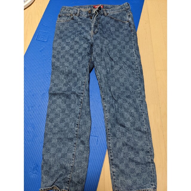 supreme regular jean washed checkerboard