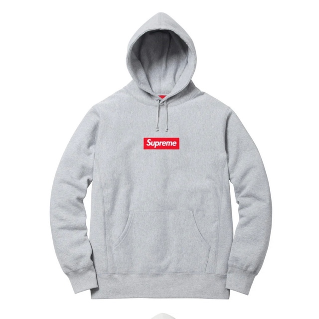 新品 希少 16AW supreme Box logo パーカー グレー S-